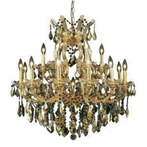 Lighting By Pecaso Karla Collection Hanging Fixture D30in H28in Lt 18 1 Gold Fin - All
