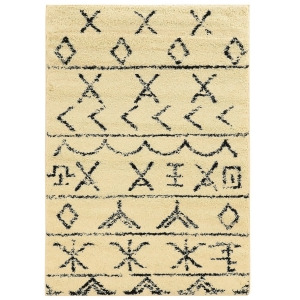 Linon Morocco Rug In Ivory And Black 3x5 - All