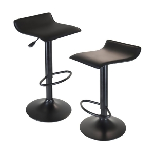 Winsome Wood 20239 Obsidian Airlift Stool Adjustable Swivel Backless Black Seat - All