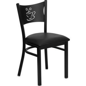Flash Furniture Hercules Series Black Coffee Back Metal Restaurant Chair Black - All