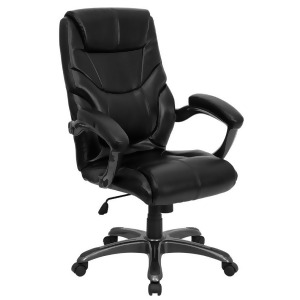 Flash Furniture High Back Black Leather Overstuffed Executive Office Chair Go- - All