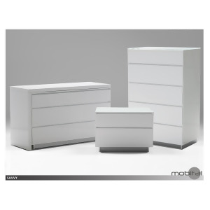 Mobital Savvy 5-Drawer Chest In High Gloss White - All