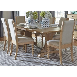 Liberty Furniture Harbor View Opt 7 Piece Trestle Table Set in Sand Finish - All