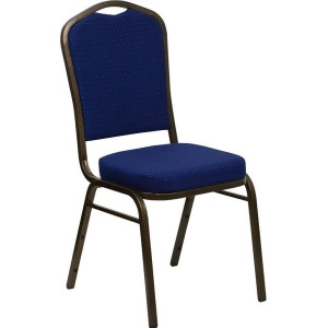 Flash Furniture Hercules Series Crown Back Stacking Banquet Chair w/ Navy Blue P - All