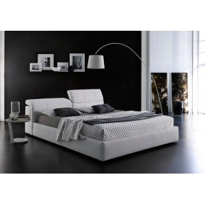 J M Furniture Tower Storage Bed in White Eco Leather - All