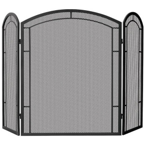 Uniflame S-1122 3 Fold Black Wrought Iron Screen - All