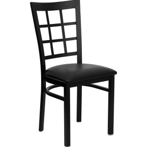 Flash Furniture Hercules Series Black Window Back Metal Restaurant Chair Black - All