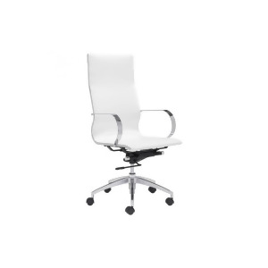 Zuo Glider Hi Back Office Chair White Set of 2 - All
