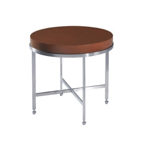 Allan Copley Designs Galleria Round End Table w/ Latte on Birch Top on Brushed S - All