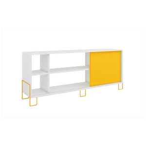 Manhattan Comfort Nacka Tv Stand 2.0 In White and Yellow - All