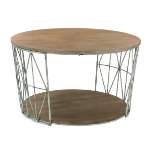 Sterling Industries Round Wood Metal Coffee Table - All