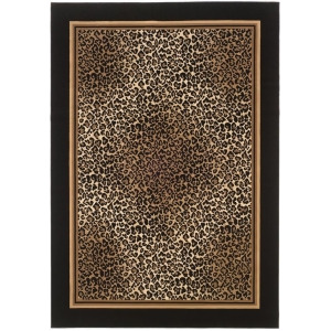 Couristan Everest Leopard Rug In Ivory-Black - All