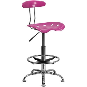 Flash Furniture Vibrant Candy Heart Chrome Drafting Stool w/ Tractor Seat Lf - All