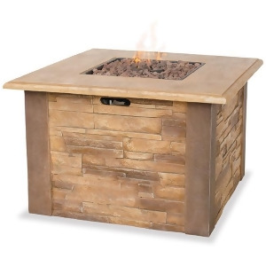 Uniflame Gad1338sp Lp Gas Outdoor Firebowl with Faux Stacked Stone - All
