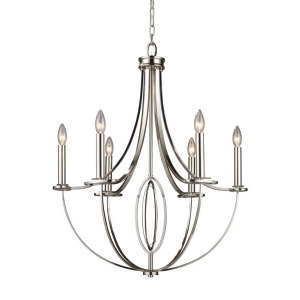 Elk Lighting Dione 6-Light Chandelier in Polished Nickel - All