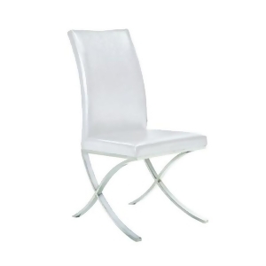 Allan Copley Designs Emma Set of Two Dining Chairs in White Leatherette w/ Polis - All