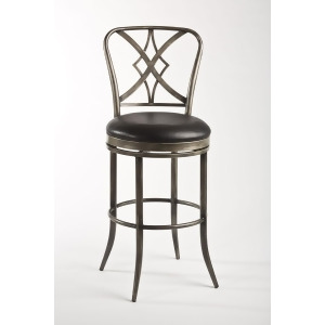 Hillsdale Jacqueline Swivel Stool in Rubbed Pewter Black - All