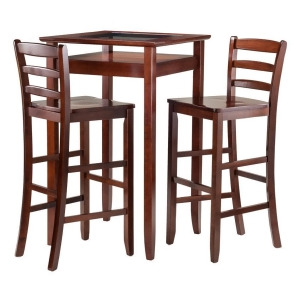 Winsome Wood Halo 3pc Pub Table Set with 2 Ladder Back Stools - All