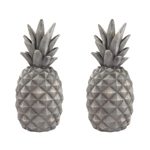 Sterling Industries Set Of 2 Aged Grey Pineapples - All