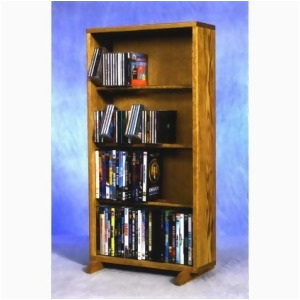 Wood Shed Solid Oak 4 Row Dowel Dvd Cabinet Tower - All