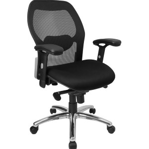 Flash Furniture Mid-Back Super Mesh Office Chair w/ Black Fabric Seat Knee Til - All