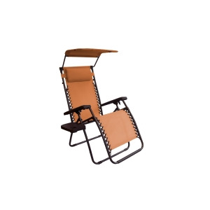 Bliss Hammocks Gravity Chair With Sun-Shade And Cup Tray In Terracotta - All
