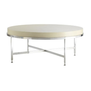 Allan Copley Designs Galleria Round Cocktail Table w/ White on Ash Top on Brushe - All