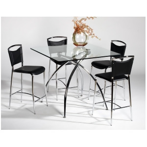 Chintaly Elaine Pub Table In Clear Glass - All