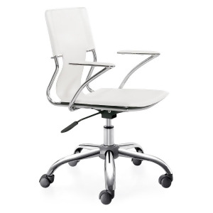 Zuo Trafico Office Chair in White Set of 2 - All