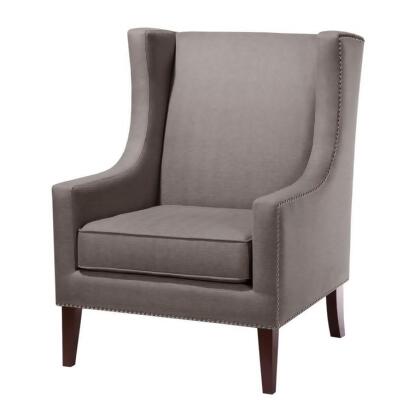 Madison Park Barton Wing Chair In Charcoal 