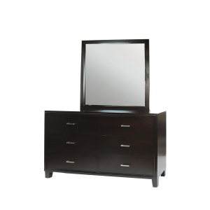 Furniture of America Modern Espresso Dresser and Mirror Set - All