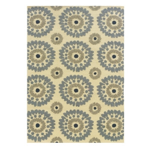 Linon LeSoleil Rug In Ivory And Blue 1.10 x 2.10 - All