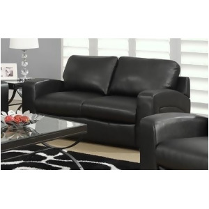 Monarch Specialties Black Bonded Leather Match Love Seat I 8502Bk - All