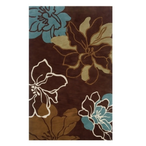 Linon Trio Rug In Brown And Turquoise 1.10 x 2.10 - All