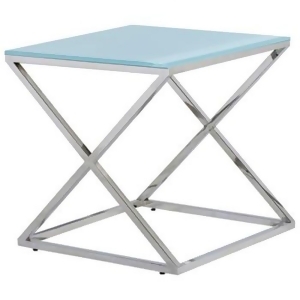 Allan Copley Designs Excel Square End Table w/ Clear Glass Top on Polished Stain - All