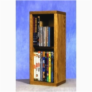 Wood Shed Solid Oak 2 Row Dowel Cd/dvd Cabinet Tower - All