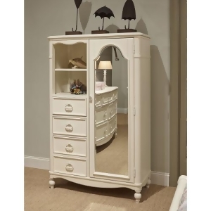 Legacy Harmony Mirrored Door Chest In Antique Linen White - All