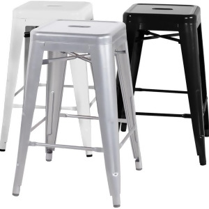 Chintaly Galvanized Steel Bar Stool In Black Set of 4 - All