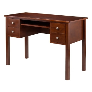 Winsome Wood Emmett Writing Desk with pull out keyboard and two drawers plus a f - All