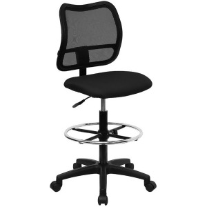Flash Furniture Mid-Back Mesh Drafting Stool w/ Black Fabric Seat Wl-a277-bk-d - All