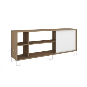 Manhattan Comfort Nacka Tv Stand 2.0 In Oak and White - All