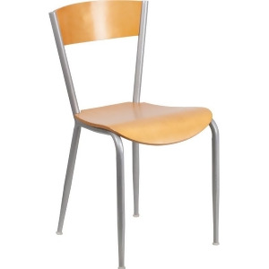 Flash Furniture Invincible Series Metal Restaurant Chair Natural Wood Back And S - All