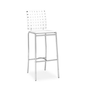 Zuo Criss Cross Barstool in White Set of 2 - All