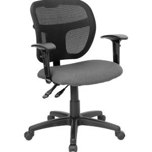 Flash Furniture Mid-Back Mesh Task Chair w/ Gray Fabric Seat Wl-a7671syg-gy-a- - All