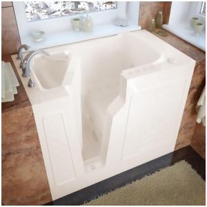 Meditub 26x46 Left Drain Biscuit Whirlpool Air Jetted Walk-In Bathtub - All