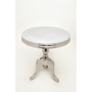 Allan Copley Designs Barbados Round Side Table in Polished Cast Aluminum - All