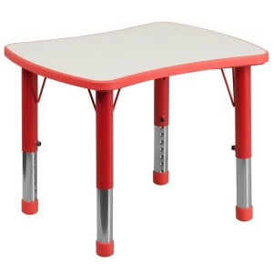 Flash Furniture 21.875 X 26.625 Height Adjustable Rectangular Red Plastic Acti - All