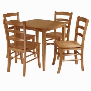 Winsome Wood Groveland 5 Piece Square Dining Set in Light Oak - All