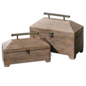Uttermost Tadao 2 Wood Boxes w/ Metal Accents - All