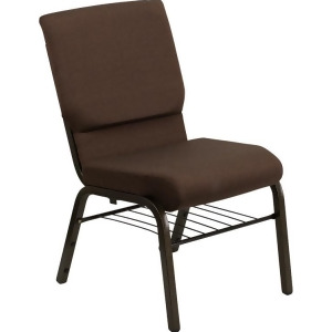 Flash Furniture Hercules Series 18.5 Inch Wide Brown Church Chair w/ 4.25 Inch T - All